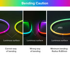 WS2811 RGBIC Neon Light Strip Addressable Neon Sign Silicone External 1 IC Control 6 LEDs Bright Tape 108 LEDs/M 24V IP67 3m 5m