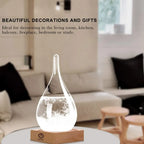 Crystal Storm Glass Barometer - Transparent Weather Forecast Water Drop Weather Station Desktop Decor for Table Ornament
