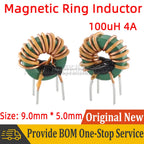 10pcs T9*5*3mm Common Mode Choke Coil Power Inductor Magnetic Ring Filter 100uH 4A Parallel winding Wire diameter 0.6mm
