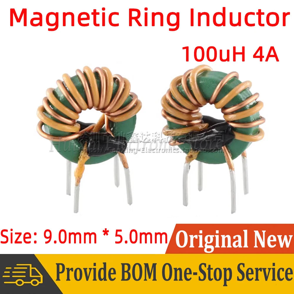 10pcs T9*5*3mm Common Mode Choke Coil Power Inductor Magnetic Ring Filter 100uH 4A Parallel winding Wire diameter 0.6mm