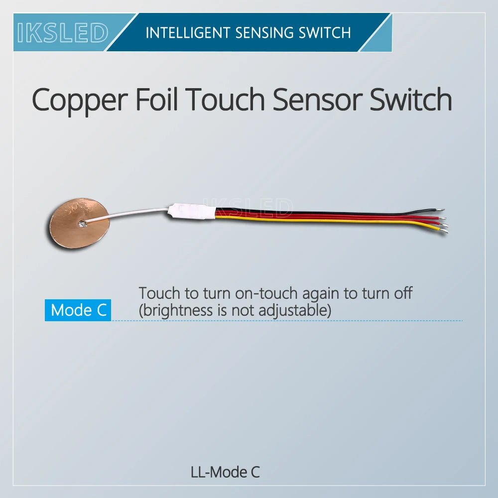 5V12V Mini Touch Sensor Switch Without Opening, Penetrating Wood Board, Glass Sensor, Copper Foil, Self-Adhesive Jog Reset