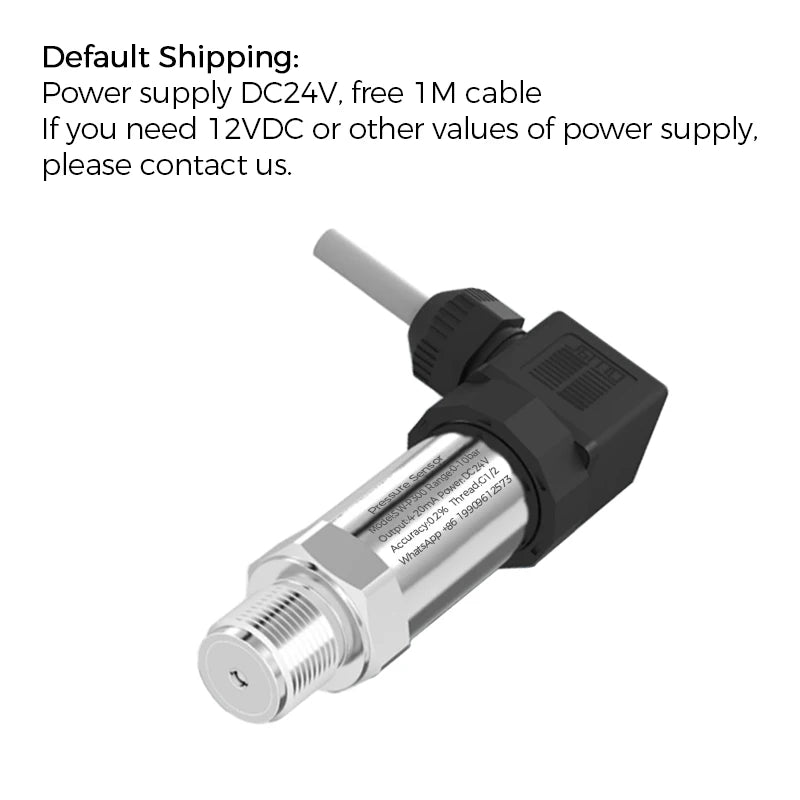 Pressure Transmitter Water Oil Gas Sensor 4 20mA 0-5V 10V RS485 Output D24V Positive Negative Vacuum Gauge Pressure Transducer