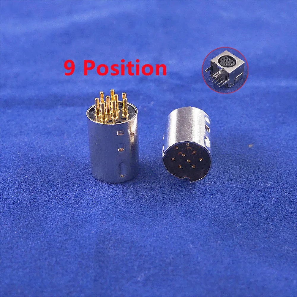 5/20/50/200 pcs Mini Din Plug Male Connector 3 4 5 6 7 8 9 Pin PCB mount Straigh Machined Header Gold Plated Pins Board Solder