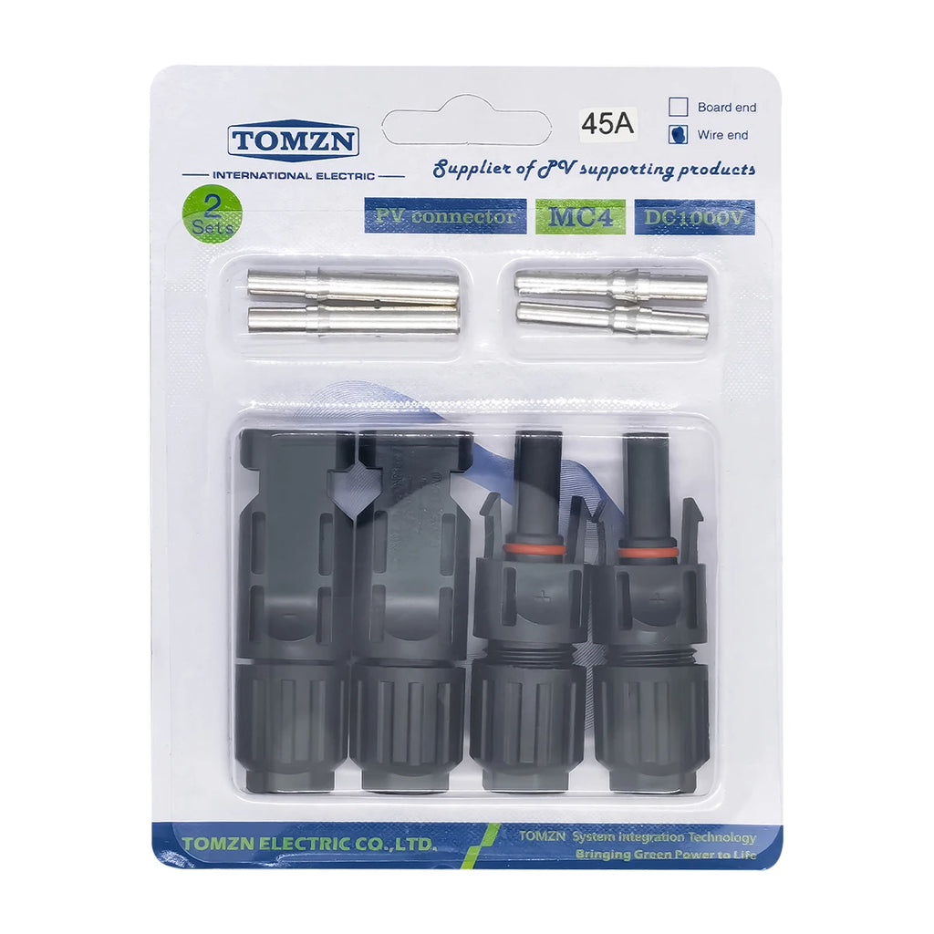 TOMZN 2 Sets of PV Solar Connectors 1000V 1500V 32A 45A Panel Branch PV Photovoltaic Wire/Board Terminal Box Inverter IP67 10LOT