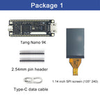 Tang Nano 9K Gaoyun FPGA GoAI Development Board GW1NR-9 RISC-V RV HDMI 40P RGB Interface with 1.14/4.3/5/7 Inch SPI Bare Screen