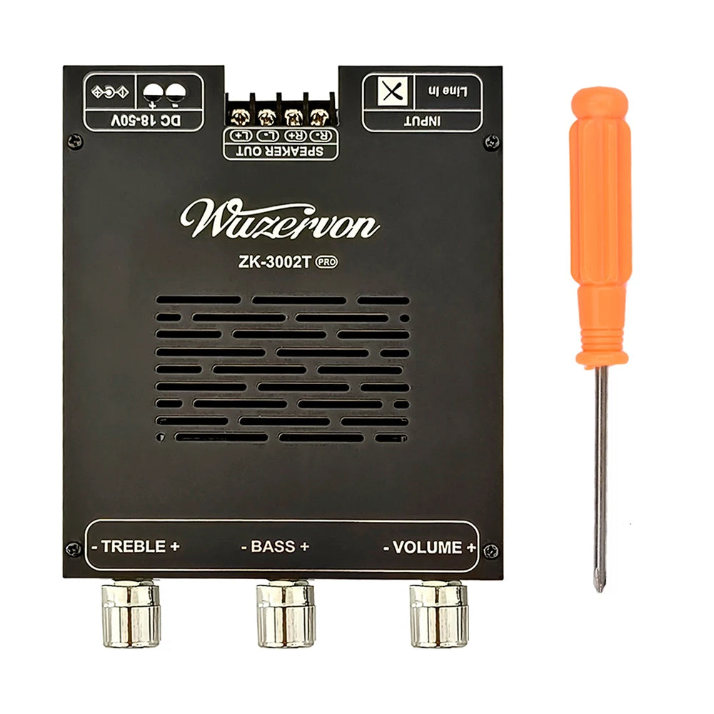 DC 18-50V 3002T PRO Bluetooth Amplifier Board Qualcomm QCC3034 2.0 Channel APTX Lossless 300W+300W TPA3255