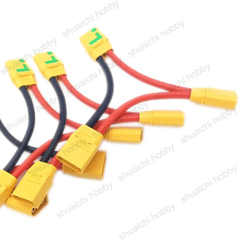 1PCS XT90-S Adapter Cable One Female to Two Male Connector Series Connection 10AWG Silicone Wire Anti Ignition Plug for RC Model