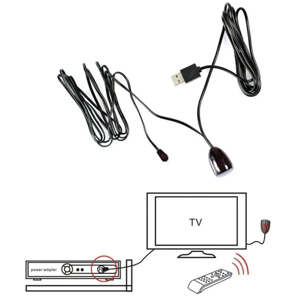 USB IR Repeater Extender Kit with Receiver & Emitter Infrared Remote Control Signal Booster for TV DVD Cable Box
