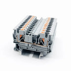 5Pcs PT4 Screwless Spring Terminal Block 4mm² Push-in Din Rail Electrical Wiring Connector