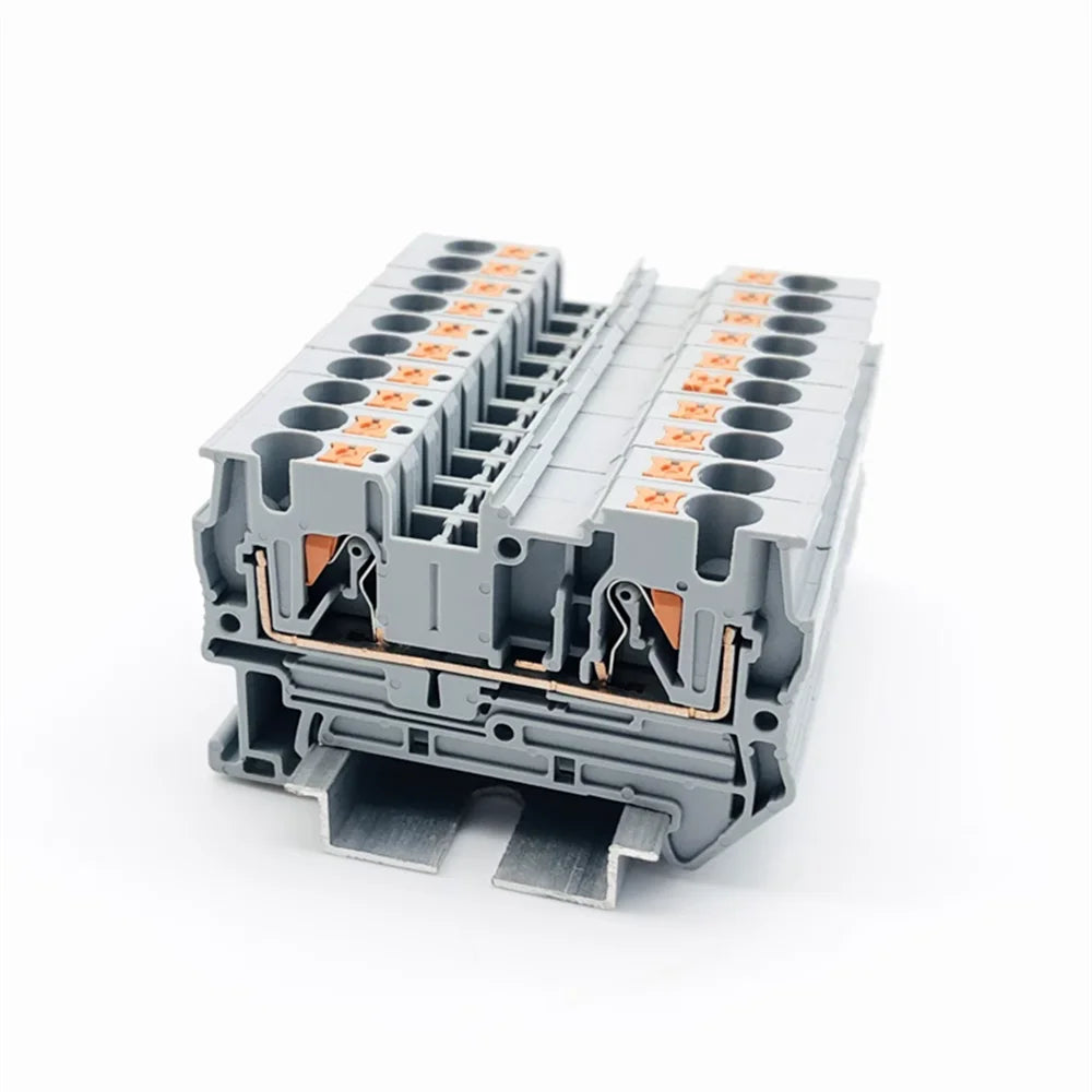 10PCS PT4 Push-in Din Rail Terminal Strip Plug PT-4 4mm² Cable Connector Electrical Connect Screwless Terminal Block