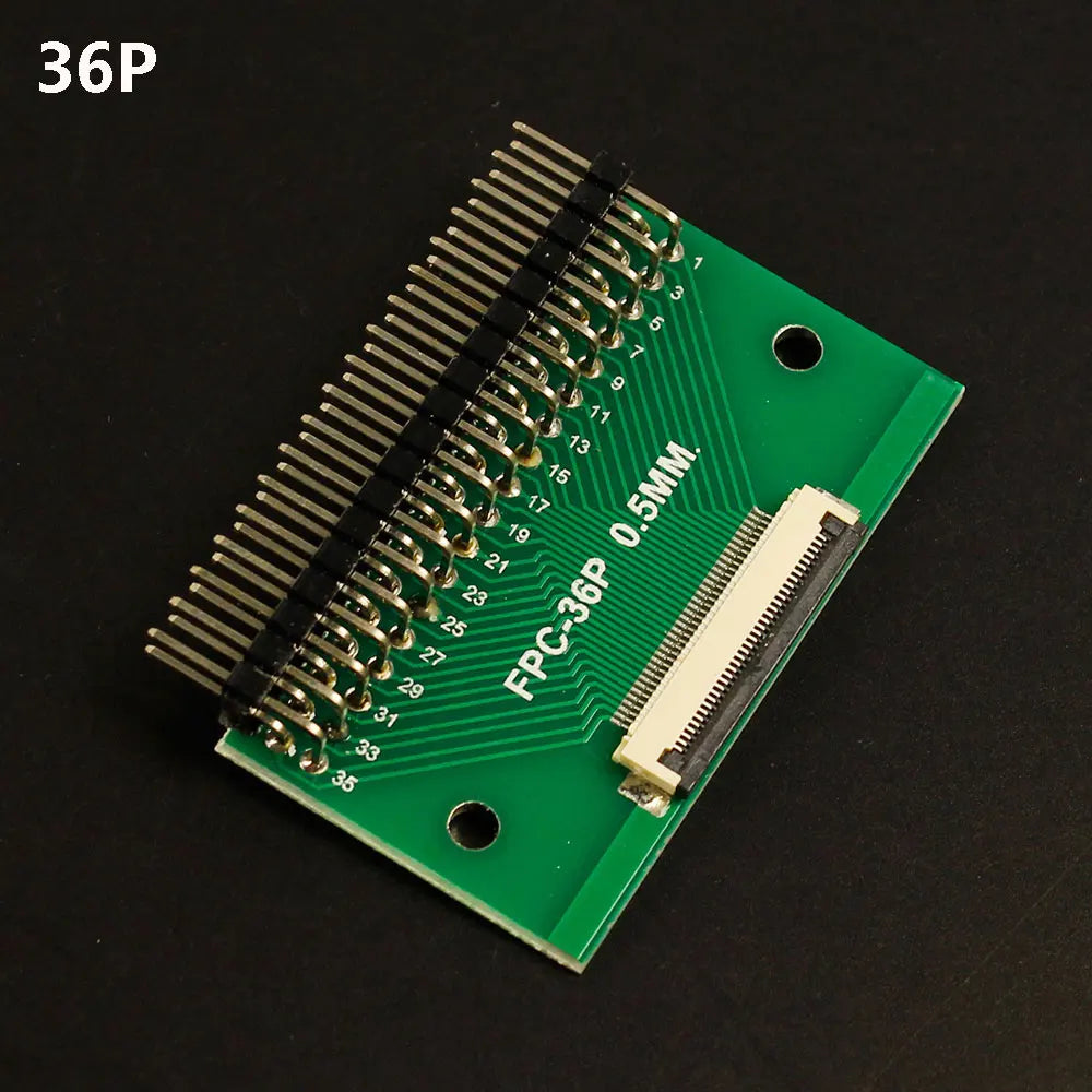 1pcs 4P-- 80P 0.5mm Pitch Connector SMT Adapter to 2.54mm 1.00 Inch Hole FPC FFC Cable Welded Board + Double Row Straight Pin