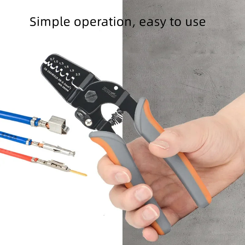 Mini Crimping Tools IWS-2412M Open Barrel Crimper Tool Works For AWG24-12 JAM, Molex, Tyco, JST Terminals And Connectors