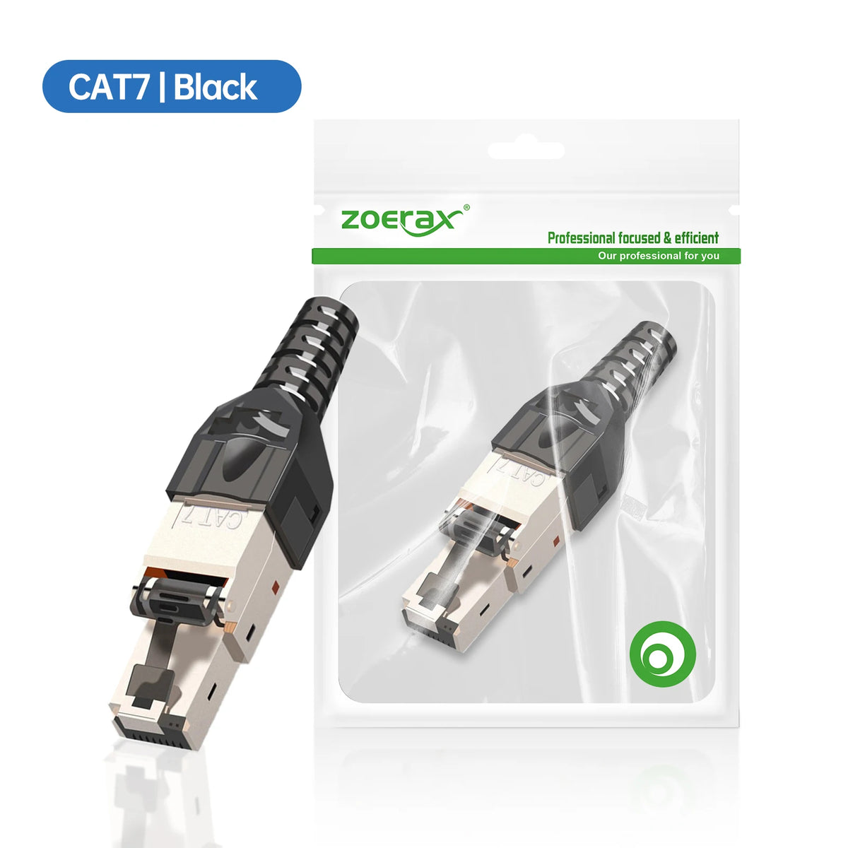 ZoeRax CAT8 /CAT7 /CAT6A Rj45 Connector Plug, Tool Free Shielded RJ45 Ends, Cat8 Field Termination Plug - 40Gbps