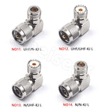 1/2/4/10pcs RF connector UHF-JKW UHF N-S male and female UHF/N-KJ M female elbow 90 degree SL16/SO239 right angle RF adapter L