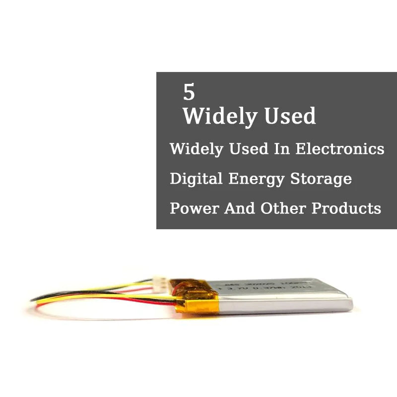 603450 3.7V 1200mAh Lithium Polymer LiPo Rechargeable Battery with jst PH 2.0mm 2pin plug For MP3 Laptop PC Camera GPS