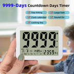 Digital Countdown Days Timer 9999-Day Count Down Clock Multi-Function Electronic Countdown Timer for Vacation Retirement Wedding