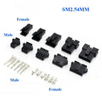 10sets 2.54mm SM2.5 1x2/3/4/5/6-12P Female And Male Air Docking Female Male Plug Housing Terminal Bar Connector