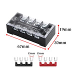 1pcs 25A 600V Dual Row Strip Electrical Screw Terminal Block Fence Screw Ribbon Wire Connector 3/4/5/6/8/10/12 Position