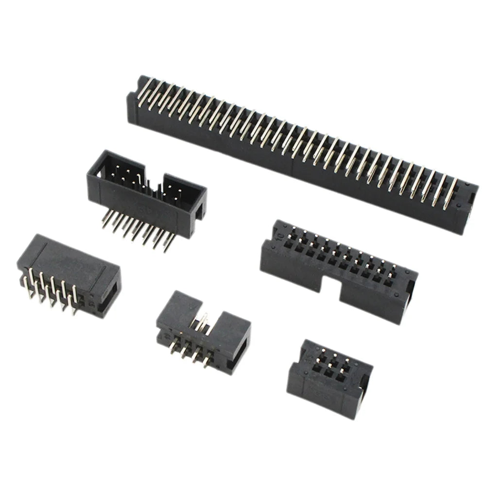 10PCS DC3 Header 6P/8P/10P/14P/16P/20P/30P/34P/40P 2.54mm Socket Male Double Row Straight Needle Curved Needle PCB Connector
