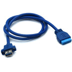 Single Port USB 3.0 Female Screw Mount Panel Type To Motherboard 20Pin Cable 0.5M 50cm