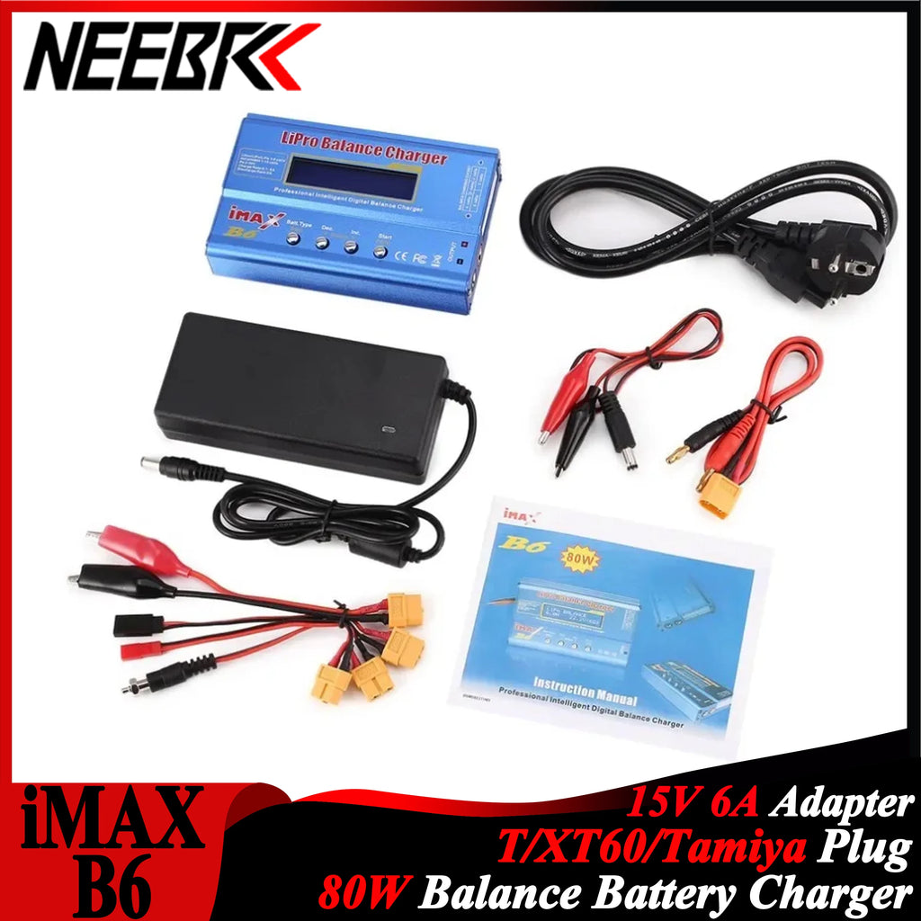 iMAX B6 80W Battery Charger Lipo NiMh Li-ion Ni-Cd Digital Lipro Balance Charger Discharger 1-6S for RC FPV Drone Airplane Car
