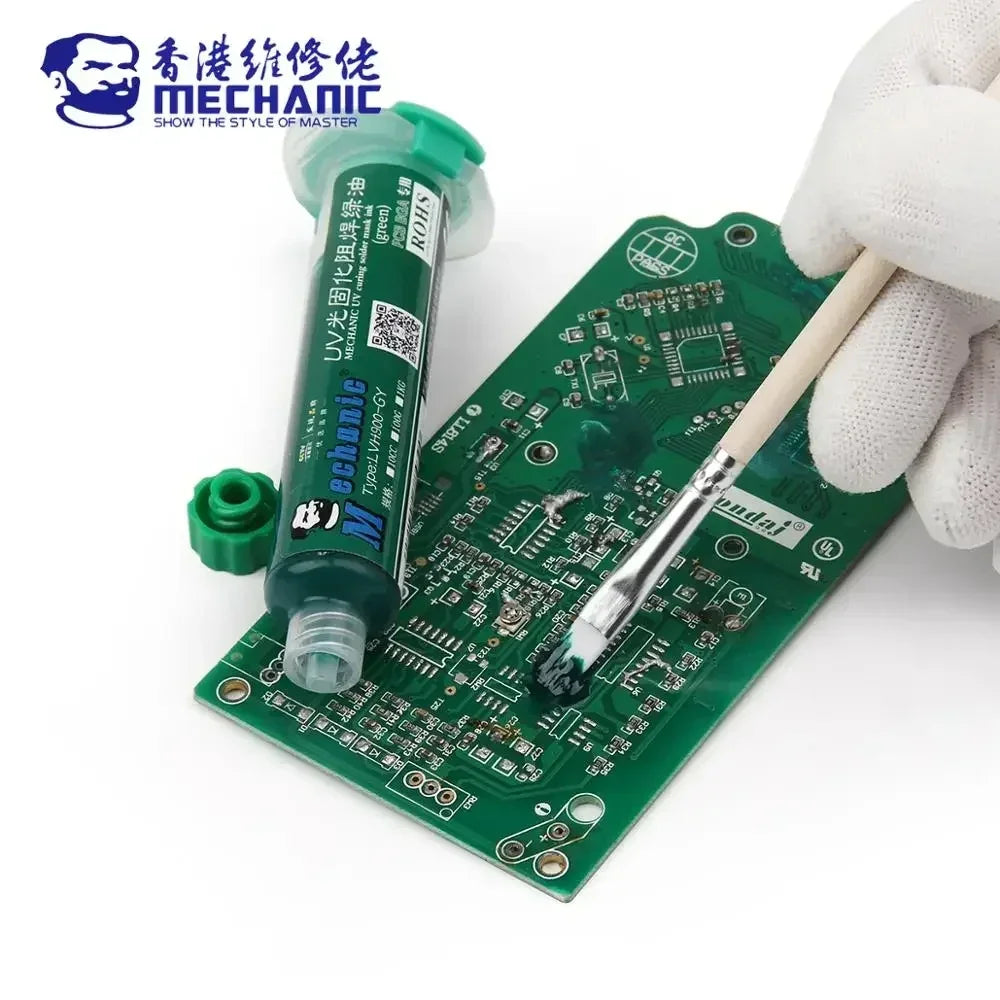 MECHANIC 6 Colors 10ml UV Curing Solder Mask Ink for PCB BGA Circuit Board Insulating Protect Soldering Paste Flux Oil Mechanic