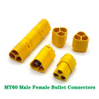 MR60 MR 60 Fireproof Female Male Three-core Connector With Sheath 3.5mm Brass Gold Plated For Lipo ESC RC Model