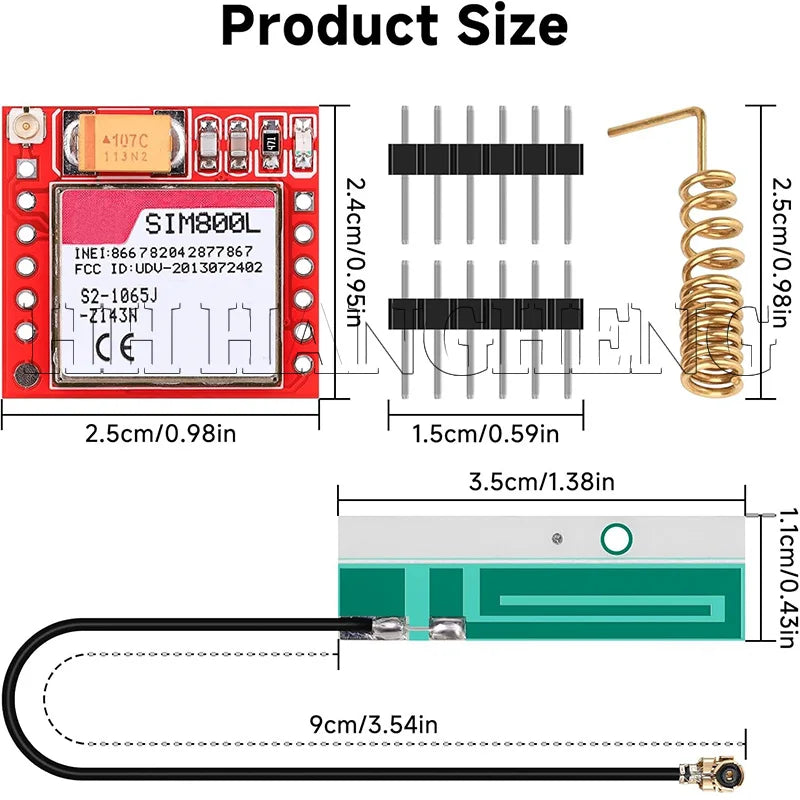 10-1PCS Mini Smallest SIM800L GPRS GSM Module Micro SIM Card Core BOard Quad-band TTL Serial Port for arduino