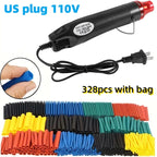 127/164/328/560Pcs Heat Shrink Tubing Kit or only EU US 110V 220V  Hot Air Gun or Heat Gun with 2:1 Heat Shrink Tubes