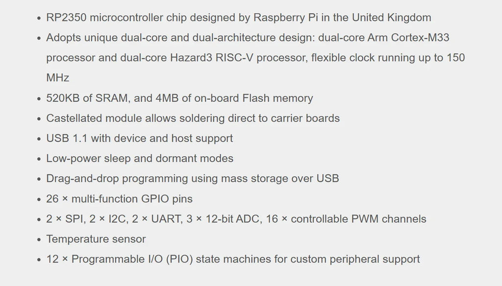 Raspberry Pi Pico 2 RP2350 USB A/Zero Development Board Equipped With Onboard Type-A/C Expansion Port Waveshare RP2350A