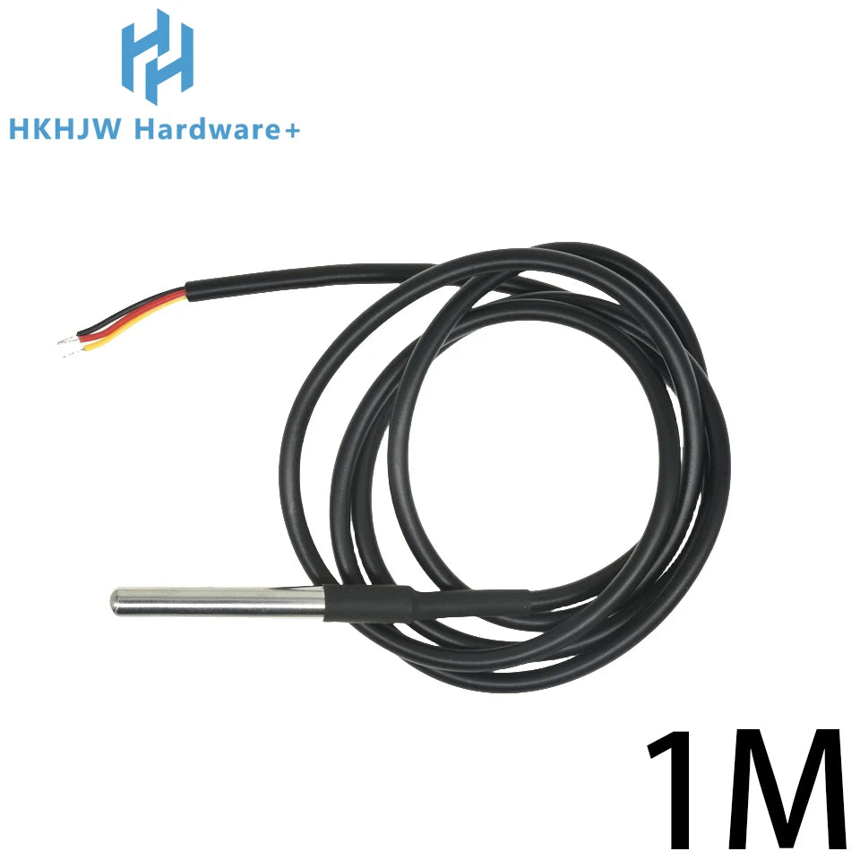 1/10PCS DS18B20 Waterproof Thread Temperature Probe Temperature Sensor Stainless Steel Package 1/2/3/5/10Meter For Arduino