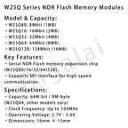 100%New original 2PCS W25Q32 W25Q64 W25Q128 FLASH storage module SPI interface adapter board BV FV
