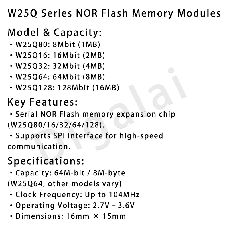 100%New original 2PCS W25Q32 W25Q64 W25Q128 FLASH storage module SPI interface adapter board BV FV