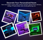 (EU Plug) LED Strip Light RGB Music Sync Color Changing  Sensitive Built-in Mic, App LED Lights DC12V Flexible