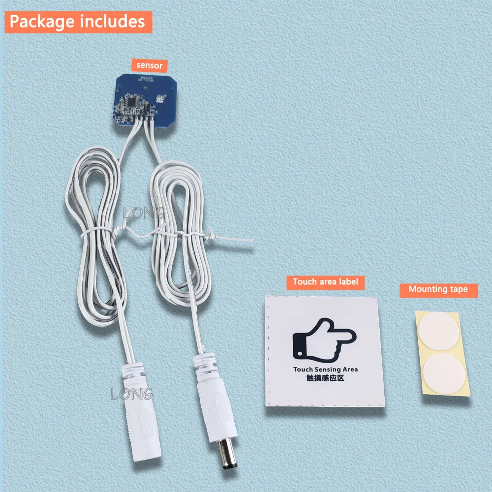 Drill-Free & Partitioned Touch Sensor - Multi-Function Wood Penetration Switch, DC5-24V for Wardrobe Cabinet Wooden Furniture,