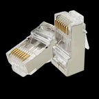 COMNEN  RJ45 Cat5/6/6A Pass Through Connectors Modular Plug , EZ to Crimp Modular Plug for Solid Or Stranded UTP Network Cable