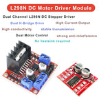 L298N DC Motor Driver Module Dual H Bridge Stepper Motor Controller for Arduino Smart Car Robot High Power L298 Board Adjustable