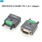 2 In 1 RS232 to RS485/TTL Serial Converter DB9 Male to 5Pin Screw Terminal Block RS232 to 3.3V/5V Interface Signal Adapter