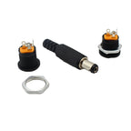10PCS (5Pairs) DC12V 5.5 x 2.1mm Plastic Male Plugs DC022 DC Power Socket Female Jack Screw Nut Panel Mount Connector