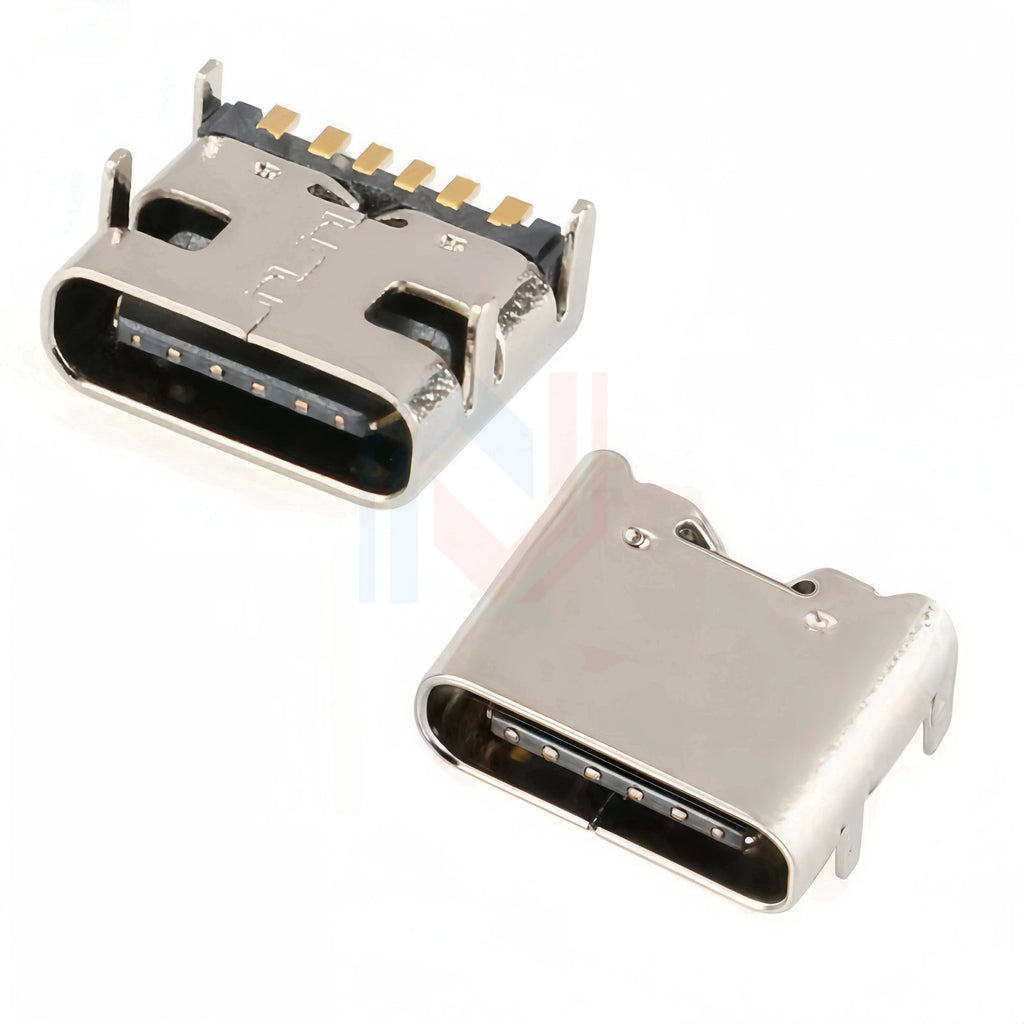 20/10/5pcs 6 Pin SMT Socket Connector Micro USB Type C 3.1 Female Placement SMD DIP For PCB Design DIY High Current Charging