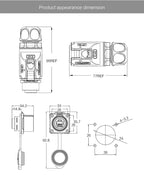 CNLINKO M24 Waterproof IP68 RJ45 Female Panel Mount Connector Cat6 8P8C Zinc Alloy with Protective Cap for Industrial Ethernet