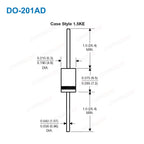 28 Values TVS Diode DO-201AD 1.5KE400CA 1.5KE200A 1.5KE440CA 1.5KE400A 1.5KE18A 1.5KE12A 1.5KE440A 1.5KE12CA 1.5KE15CA 1.5KE15A