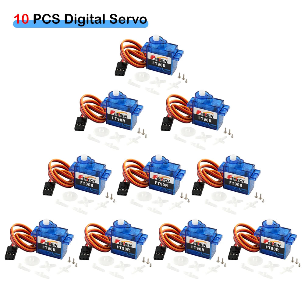 Feetech FT90R Digital Servo Motor 360 Degree Continuous Rotation 6V 1.5KG PWM Control for DIY RC Toys Arduino Robot Aircraft