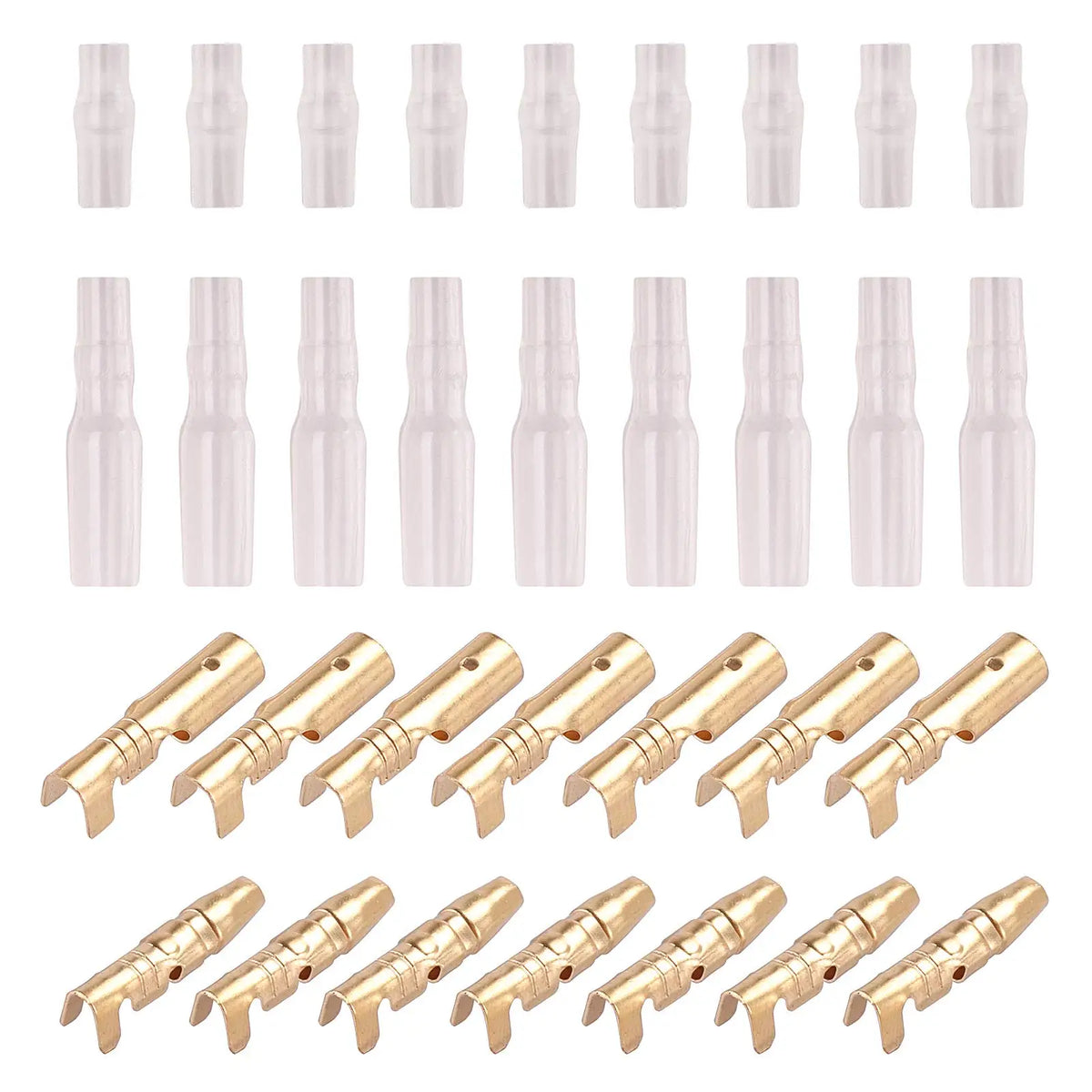 200pcs 3.9mm Bullet Connectors Male and Female, Brass Bullet Terminal Connectors with Insulation Cover for Motorcycle Moto
