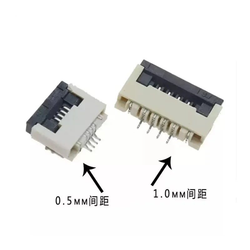 5pcs/10pcs FPC FFC socket Connector 0.5mm 1mm Pitch Flat Cable Flip bottom connection 4/5/6/8/10/12/14/16/20/22/24/30/34/40/50P