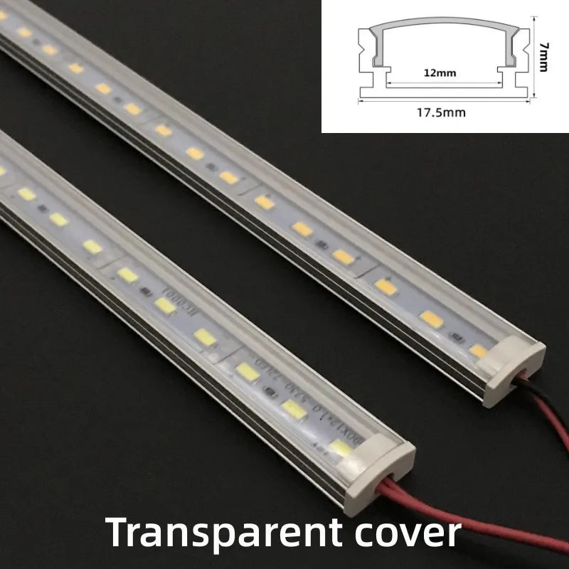 1-10 PCS LED Rigid Strip DC12V 50CM 20 Inch SMD5730 36LEDs U/V-Shaped Flat LED Aluminum Channel Rigid Strip for Indoor Lighting