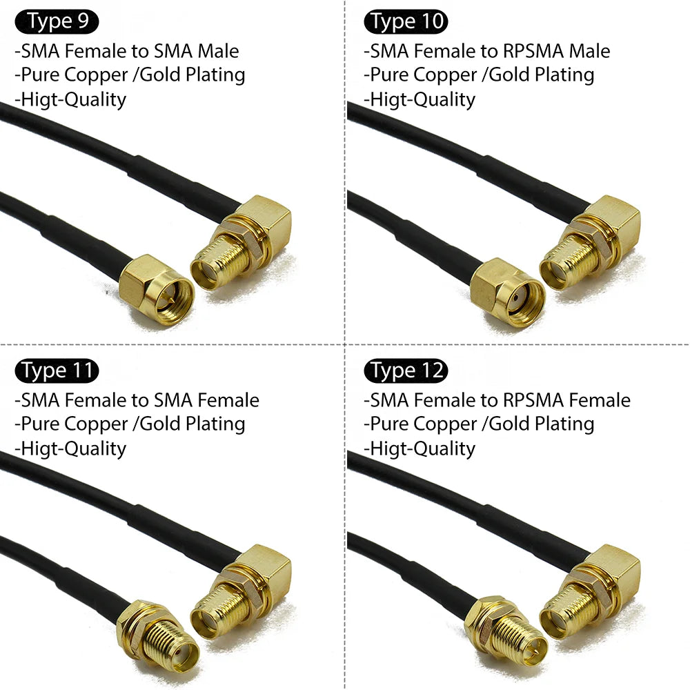 RG174 SMA to SMA Male Female Straight Right Angle Antenna extension jumper RF Pigtail Adapter Cable For WIFI 3G 4G GSM Antenna