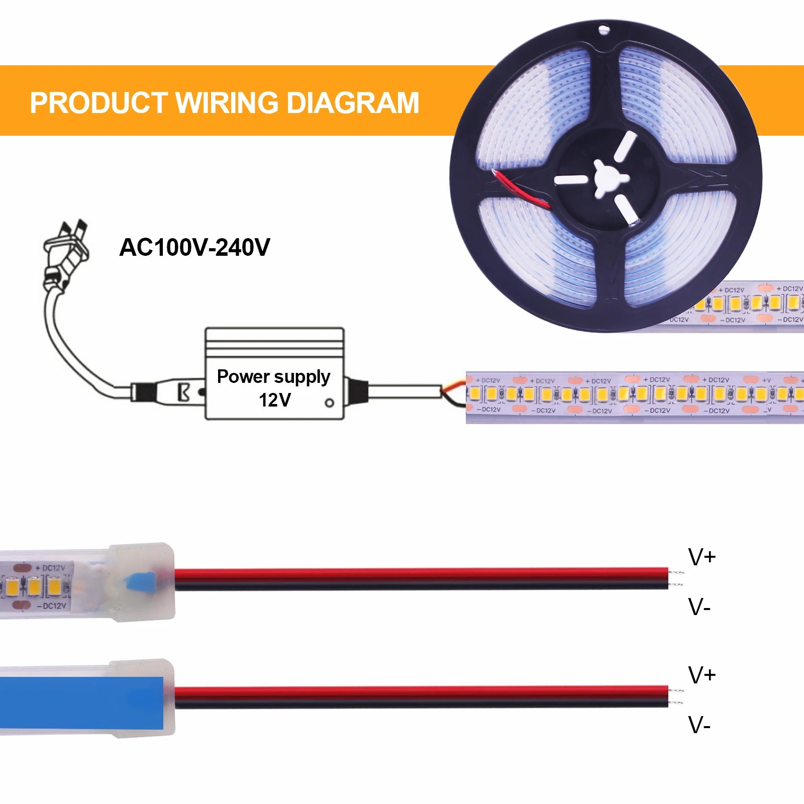 DC 12V 24V SMD 2835 240Leds/M LED Strip Waterproof IP65 IP21 Warm/Natural White Home Decor Flexible Ribbon Tape Light
