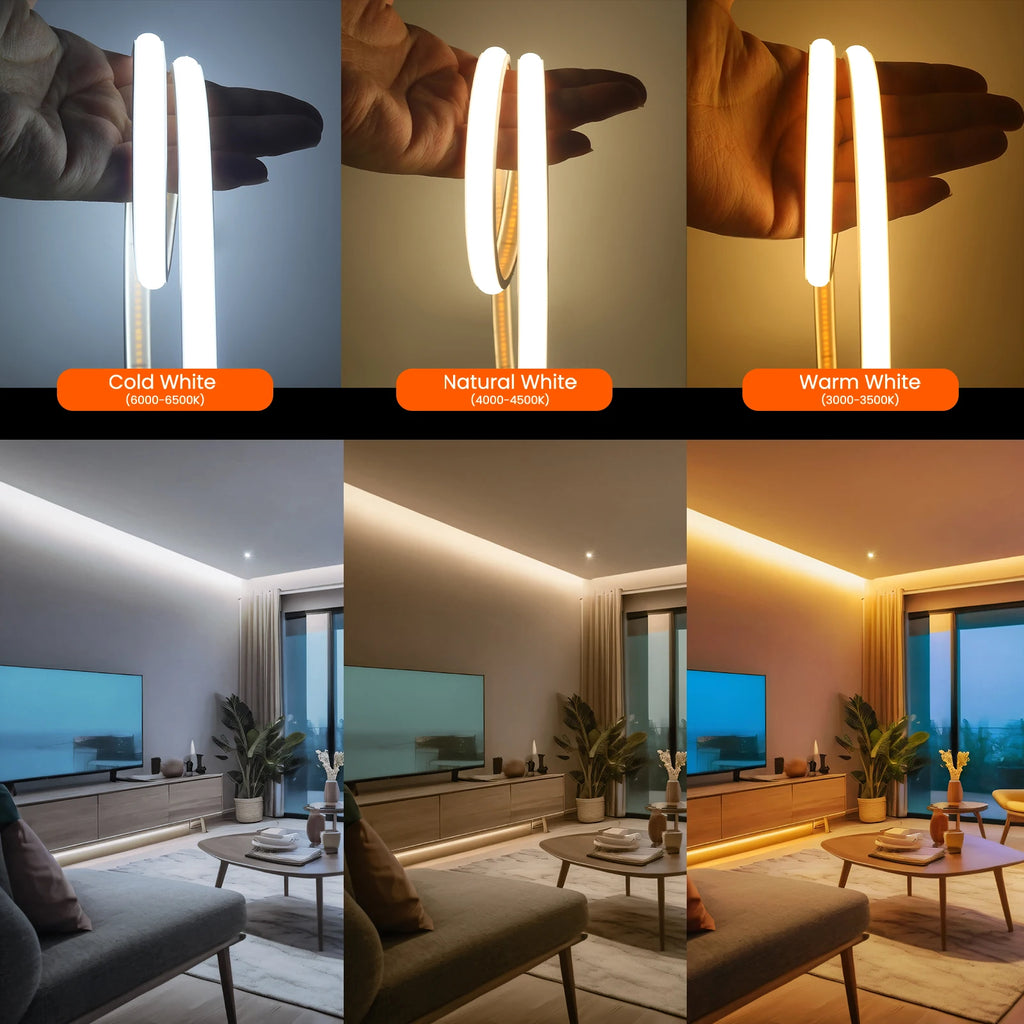 DC5V COB LED Strip With Switch 320Leds/m Flexible Neon Light USB Power Waterproof FOB LED Lights 3000K-6000K Ribbon Tape