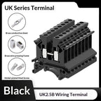 【CCA】10Pcs UK 2.5 Terminal Block UK2.5B Screw Connection Connect Strip 2.5B 2.5mm² Cable Electrical Din Rail Wire Connectors